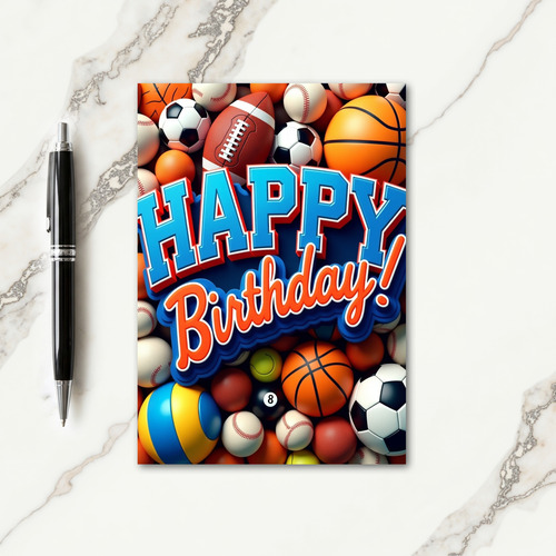 Joyful Birthday Sports Balls Card