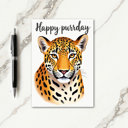 Joyful Birthday Spotted Feline Card