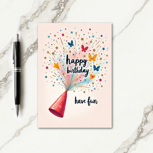 Joyful Birthday Streamer Card