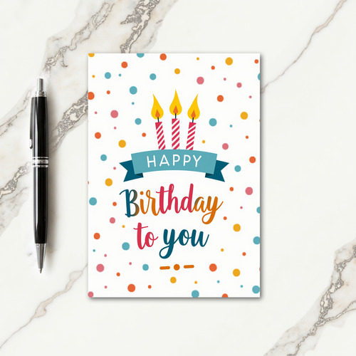 Joyful Birthday Striped Candle Card