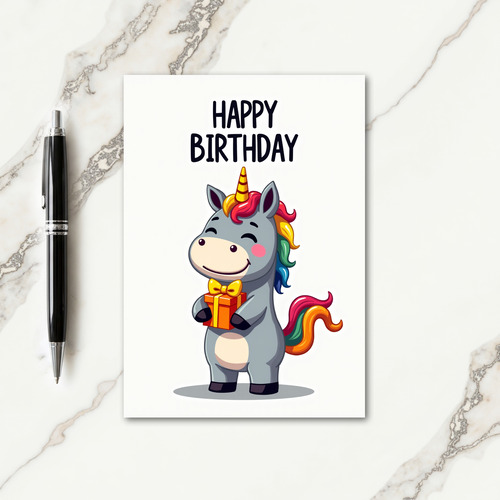 Joyful Birthday Stylized Horse Card