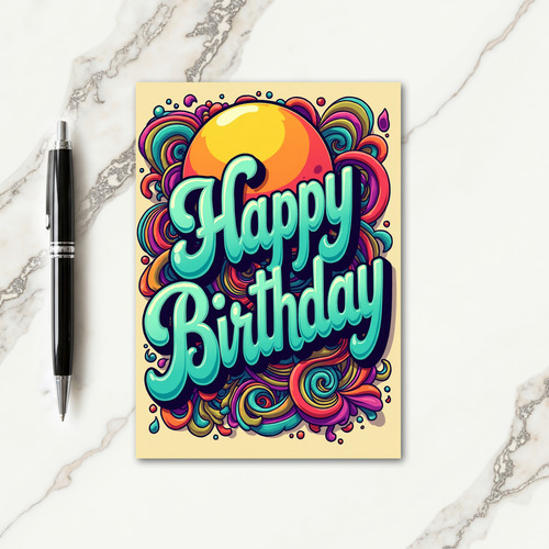 Joyful Birthday Sunburst Card
