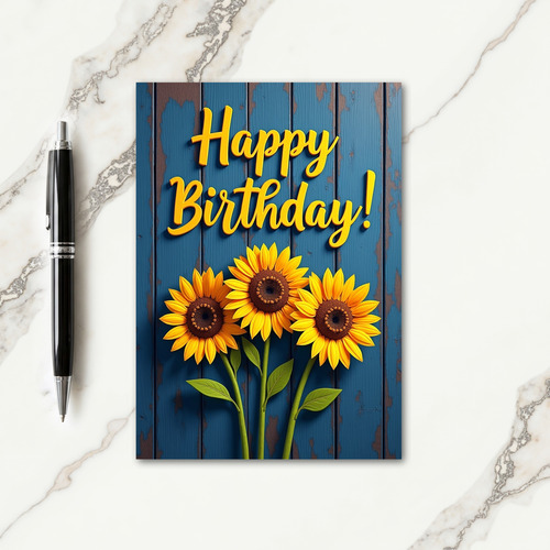 Joyful Birthday Sunflower Card