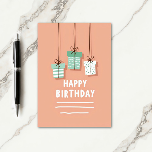 Joyful Birthday Suspended Gifts Card