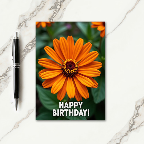 Joyful Birthday Tangerine Bloom Card