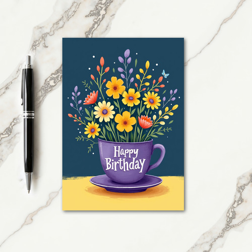 Joyful Birthday Teacup Card