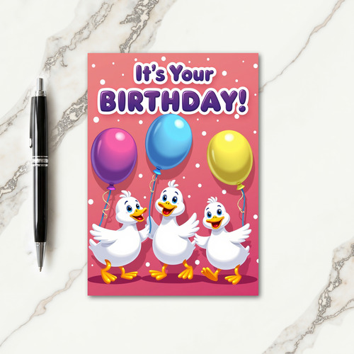Joyful Birthday Three Birds Card