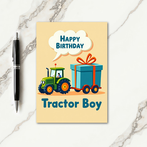 Joyful Birthday Tractor Card