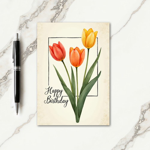 Joyful Birthday Tulip Petal Card