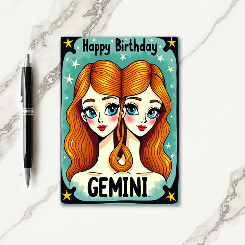 Joyful Birthday Twin Art Card