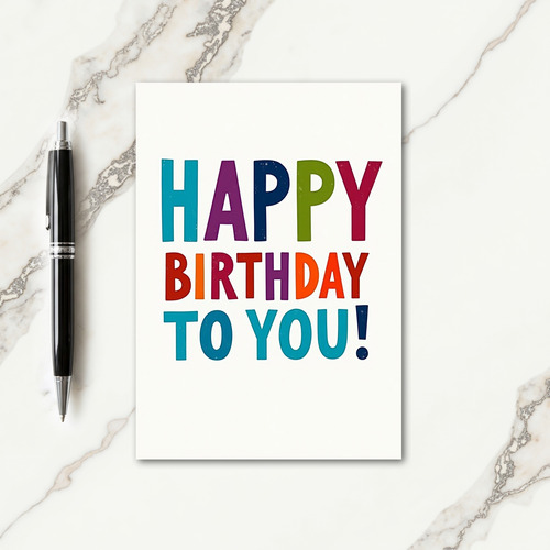 Joyful Birthday Vibrant Typography Card