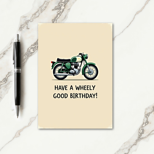 Joyful Birthday Vintage Motorcycle Card
