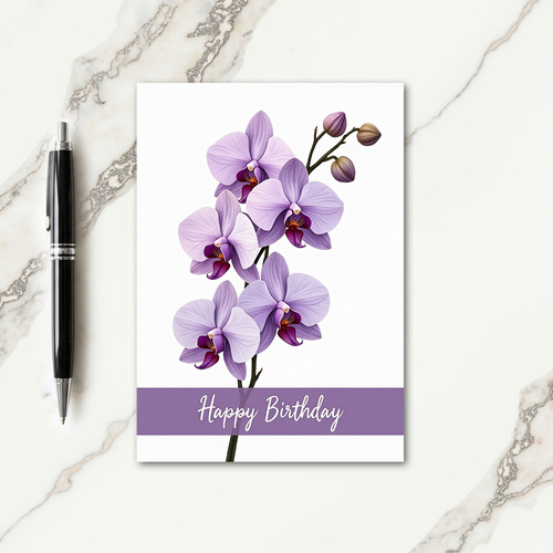 Joyful Birthday Violet Floral Card