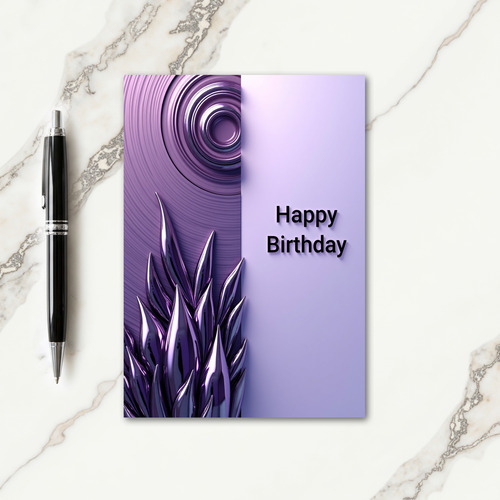 Joyful Birthday Violet Foliage Card