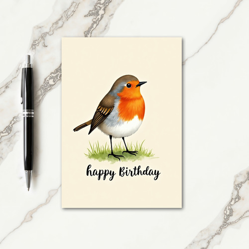 Joyful Birthday Watercolor Bird Card