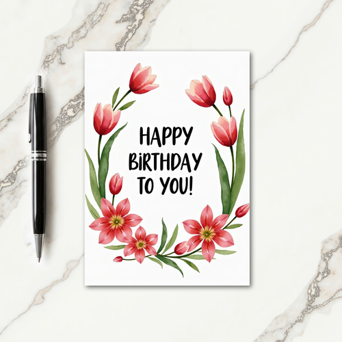 Joyful Birthday Watercolor Bloom Card