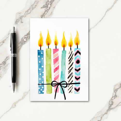 Joyful Birthday Watercolor Flame Card