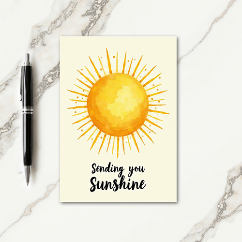 Joyful Birthday Watercolor Sun Card
