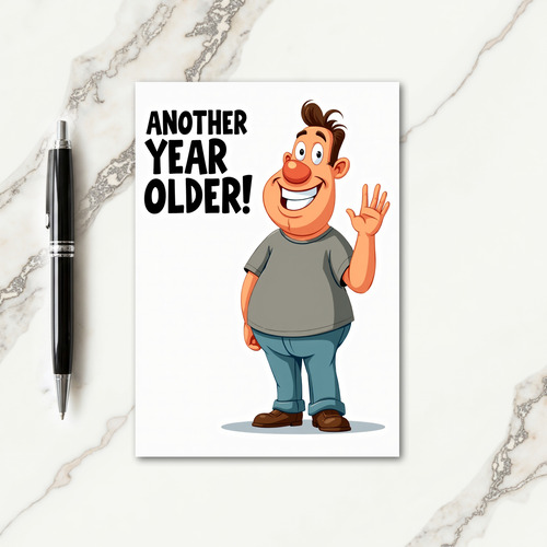 Joyful Birthday Waving Man Card