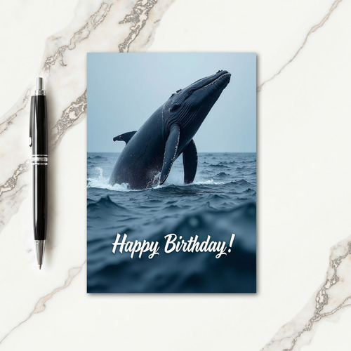 Joyful Birthday Whale Card