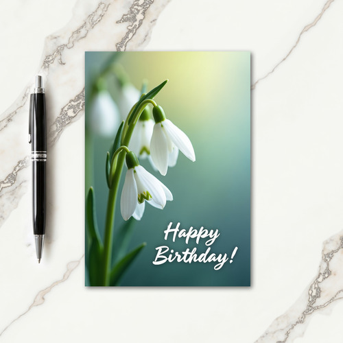 Joyful Birthday White Bloom Card