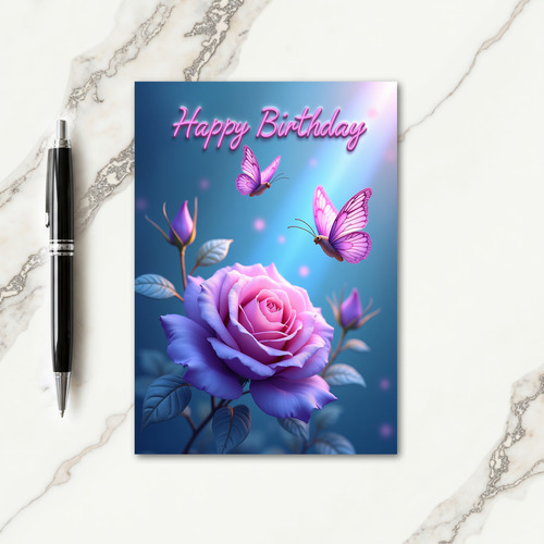 Joyful Birthday Winged Blossom Card