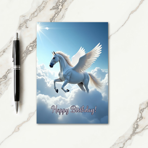Joyful Birthday Winged Horse Card