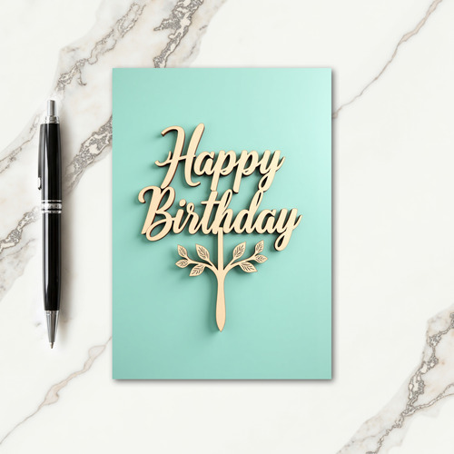 Joyful Birthday Wooden Script Card