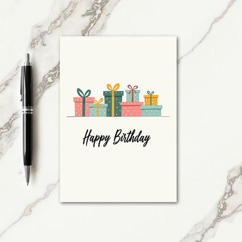 Joyful Birthday Wrapped Gifts Card