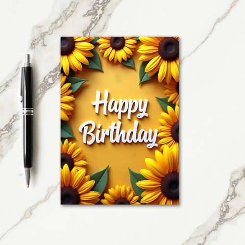 Joyful Birthday Yellow Blossom Card