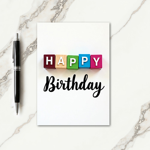 Joyful Block Art Birthday Card