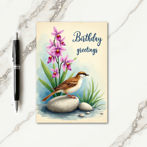 Joyful Blossom Bird Card