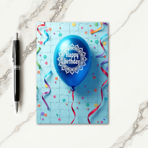 Joyful Blue Balloon Card