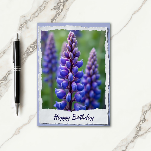 Joyful Blue Bloom Birthday Card