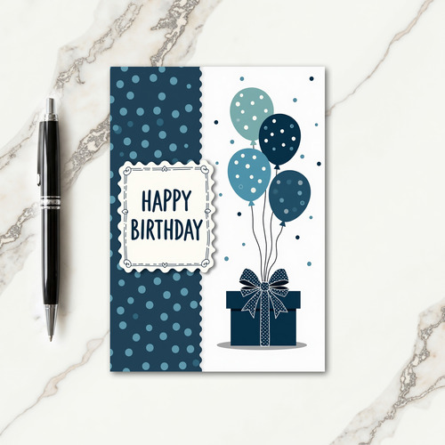 Joyful Blue Polka Dot Card