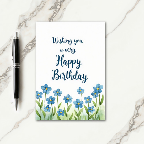 Joyful Blue Script Card