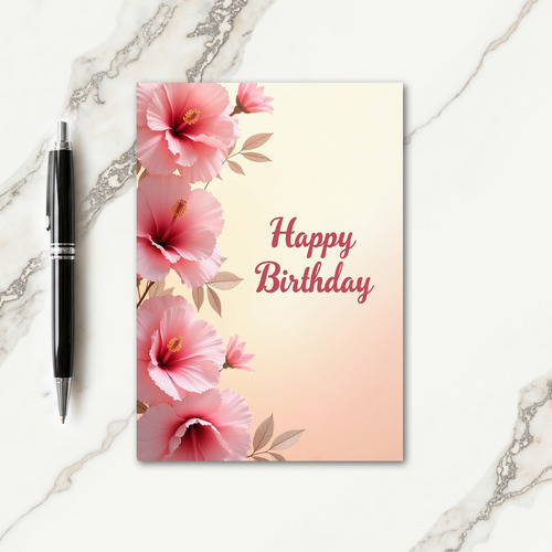 Joyful Blush Floral Birthday Card