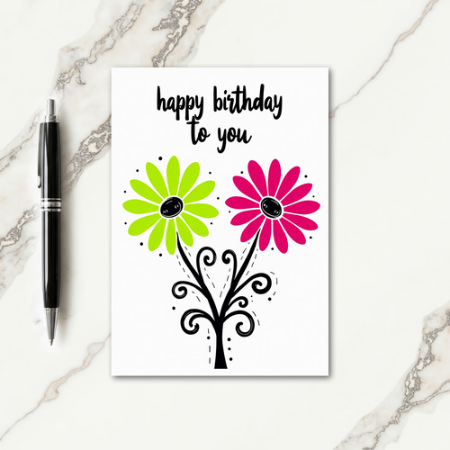 Joyful Botanical Art Birthday Card