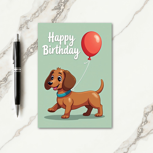 Joyful Brown Pup Birthday Card