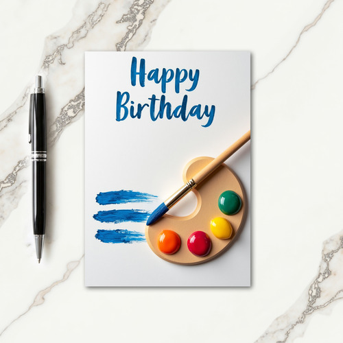 Joyful Brushstroke Birthday Card