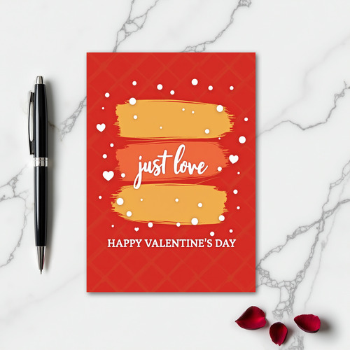 Joyful Brushstroke Valentines Card
