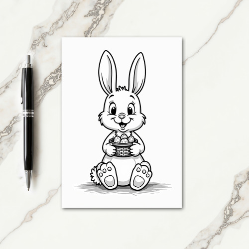 Joyful Bunny And Eggs Card