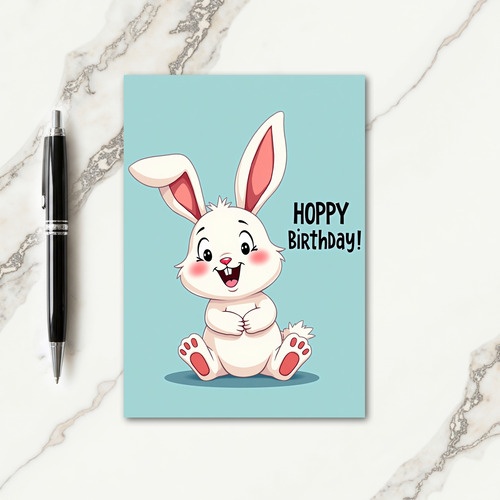 Joyful Bunny Birthday Card