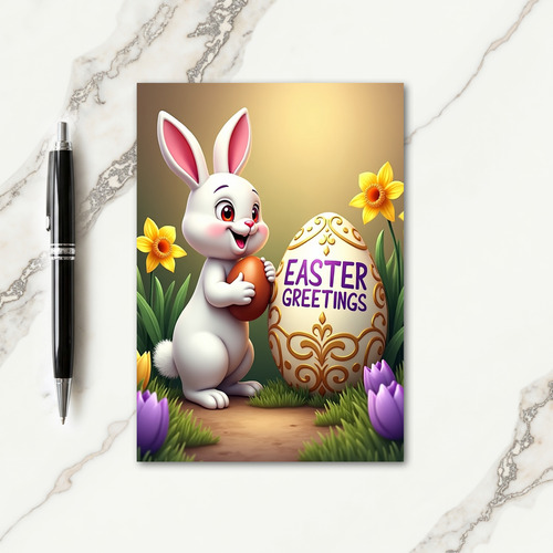Joyful Bunny Easter Greetings Card