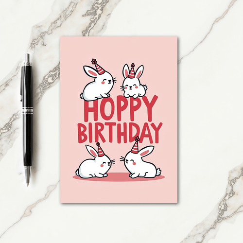 Joyful Bunny Party Card