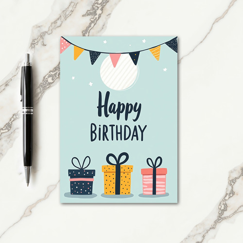 Joyful Bunting Birthday Card