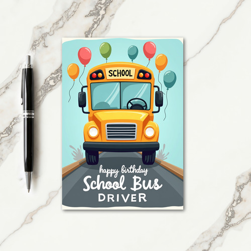 Joyful Bus Birthday Card