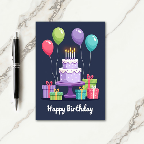 Joyful Cake Balloons Card