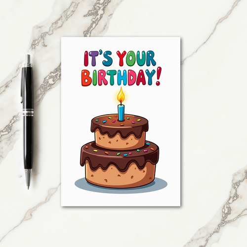 Joyful Cake Confetti Birthday Card