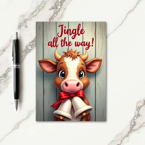 Joyful Calf Christmas Card